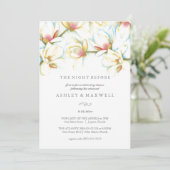 Proefbruiloft Uitnodigingen Waterverf Witte Magnol (Staand voorkant)