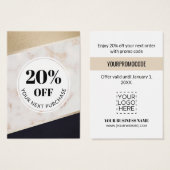 Proefcode Gold Black Colour Block Discount Kaarten Visitekaartje (Voorkant /achterkant)