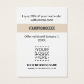 Proefcode Gold Black Colour Block Discount Kaarten Visitekaartje (Achterkant)