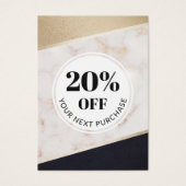 Proefcode Gold Black Colour Block Discount Kaarten Visitekaartje (Voorkant)