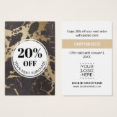 Proefcode zwarte goudmarmer Kaarten Visitekaartje (Voorkant /achterkant)