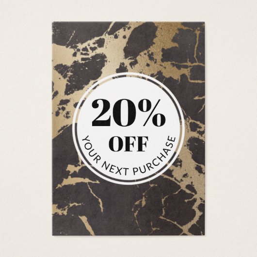 Proefcode zwarte goudmarmer Kaarten Visitekaartje (Voorkant)