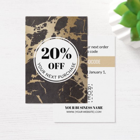 Proefcode zwarte goudmarmer Kaarten Visitekaartje (Bureau)