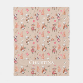 Proefdieren in pantserfabriek, bruin fleece deken