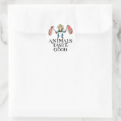 Proefdieren smaken goed ronde sticker (Tas)