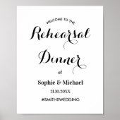 Proefdiner Dinner Zwart Wit Welkom Poster (Voorkant)