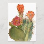 Proefdinerfeest Cactus Bloemenaquarel Kaart (Achterkant)