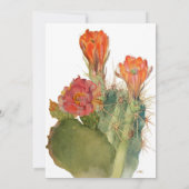 Proefdinermenu Feest Cactus Bloem Waterverf Kaart (Achterkant)