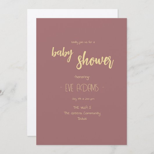 Proefgesprek Collectie Baby shower uitnodiging (Voorkant / Achterkant)