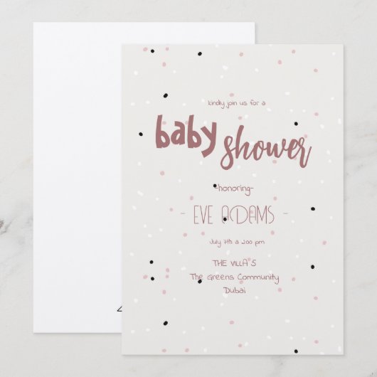 Proefgesprek Collectie Baby shower uitnodiging (Voorkant / Achterkant)