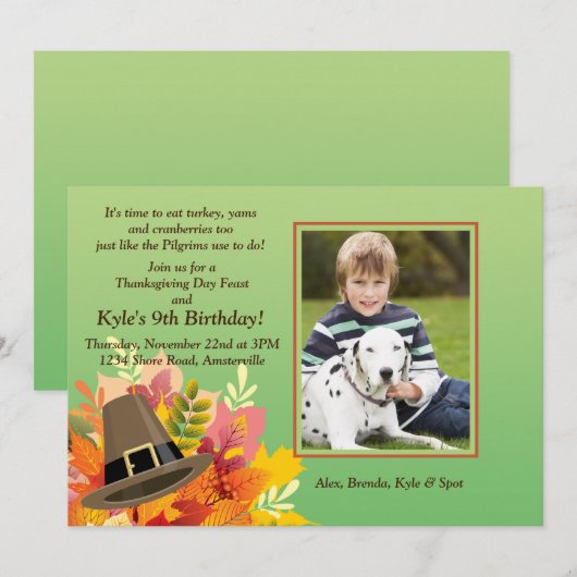 Proefgrims Pet Birthday Foto Uitnodiging (Voorkant / Achterkant)