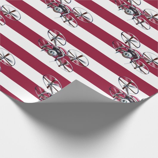 Proefhobby met vliegtuig met drone quadcopter cadeaupapier (Hoek)