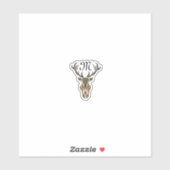 Proefkonijnenmonogram rood monster sticker (Vel)