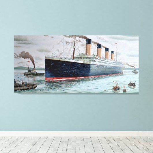 Proefproeven met zee van RMS Titanic Canvas Afdruk (Insitu (Houten vloer))