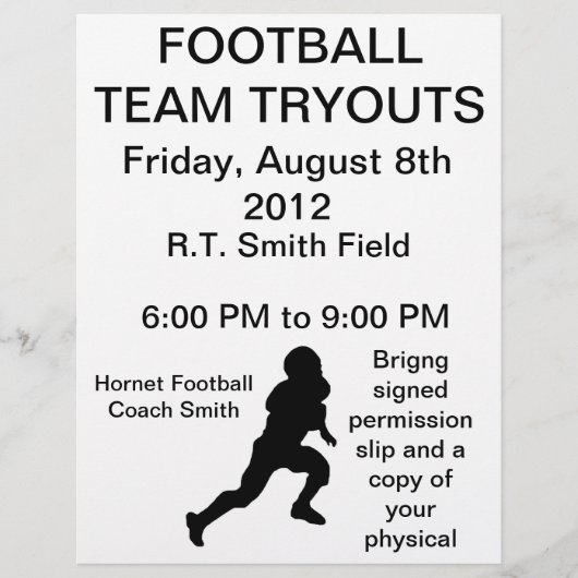 Proefprogramma's voor footballs flyer (Voorkant)