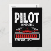 Proefproject voortschrijdend vliegtuig Funny Pilot Briefkaart (Voorkant / Achterkant)