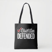 Proefschrift Verdedigd PhD Afgestudeerd Afstuderen Tote Bag (Voorkant)
