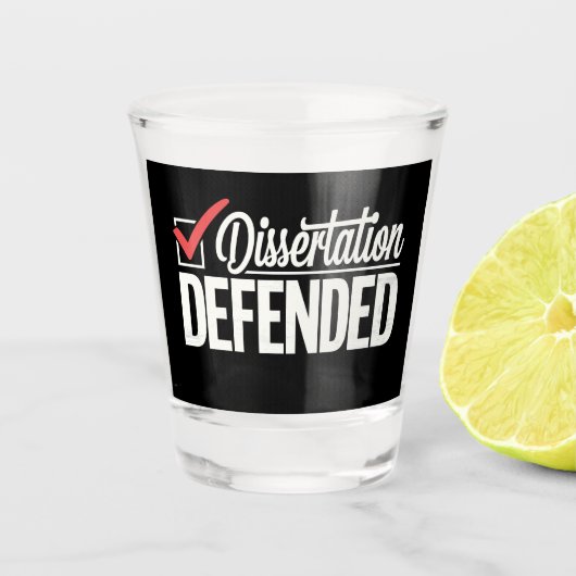 Proefschrift Verdedigd Promovendus Afstuderen Shot Glas (Voorkant)