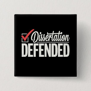 Proefschrift Verdedigd Promovendus Afstuderen Vierkante Button 5,1 Cm