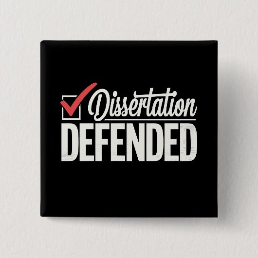 Proefschrift Verdedigd Promovendus Afstuderen Vierkante Button 5,1 Cm (Voorkant)