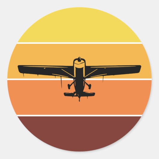 Proefvliegtuig Vliegtuig luchtvaartuig met vliegtu Ronde Sticker (Voorkant)