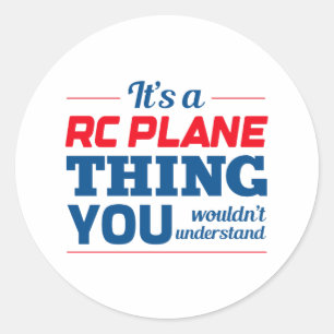 Proefvliegtuig Vliegtuig luchtvaartuig met vliegtu Ronde Sticker