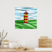 Proefvuurtoren Pilsumer Leuchtturm Poster (Keuken)