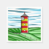 Proefvuurtoren Pilsumer Leuchtturm Servet (Voorkant)