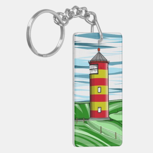 Proefvuurtoren Pilsumer Leuchtturm Sleutelhanger (Voorkant Links)