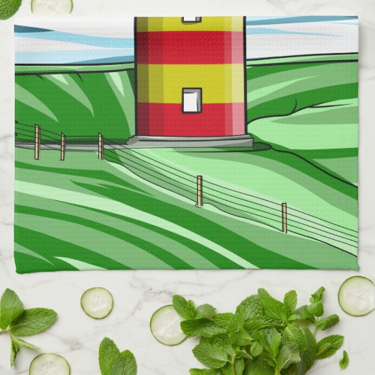 Proefvuurtoren Pilsumer Leuchtturm Theedoek (Gevouwen)