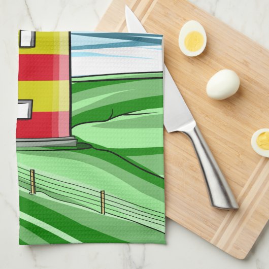 Proefvuurtoren Pilsumer Leuchtturm Theedoek (Quarter Fold)