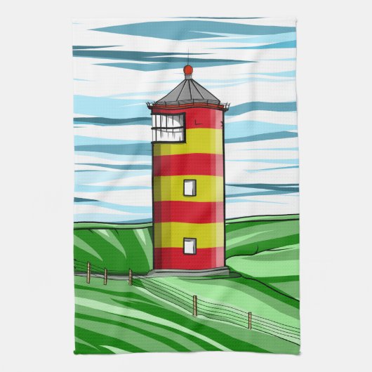 Proefvuurtoren Pilsumer Leuchtturm Theedoek (Verticaal)