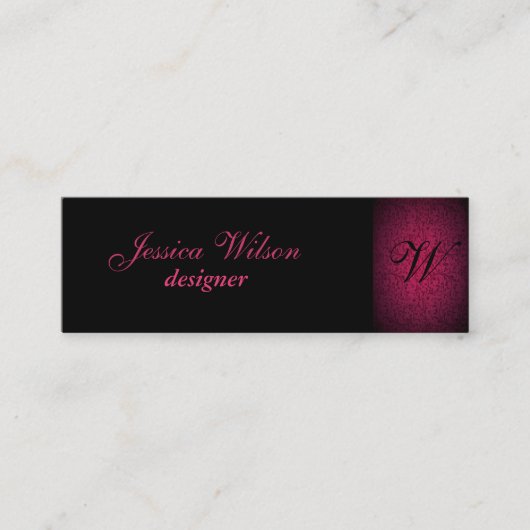 Proesional elegant gentle florale monogram mini visitekaartje (Voorkant)