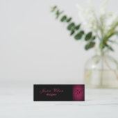 Proesional elegant gentle florale monogram mini visitekaartje (Staand voorkant)