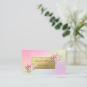 Proesional Elegant Holografi, bloemen Visitekaartje (Staand voorkant)