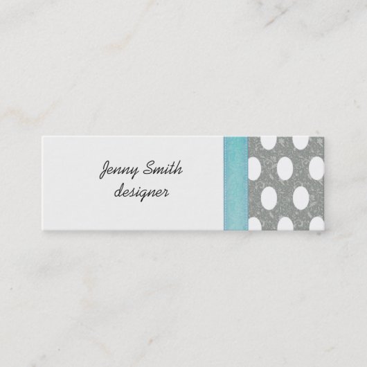 Proesional elegant polka stips mini visitekaartje (Voorkant)