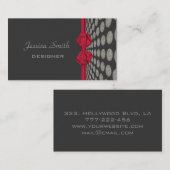 Proesional elegant polka stipt rode boog visitekaartje (Voorkant / Achterkant)