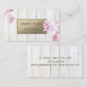 Proesional Elegant Wood Texture,Flowers Visitekaartje (Voorkant / Achterkant)