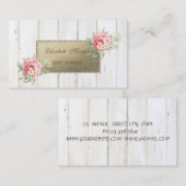 Proesional Elegant Wood Texture,Flowers Visitekaartje (Voorkant / Achterkant)