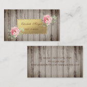 Proesional Elegant Wood Texture,Flowers Visitekaartje (Voorkant / Achterkant)