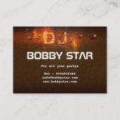 Proesional gold explosive DJ logo visitekaartje (Achterkant)