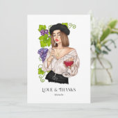 Proeven Franse gierwijn Bedankkaart (Staand voorkant)