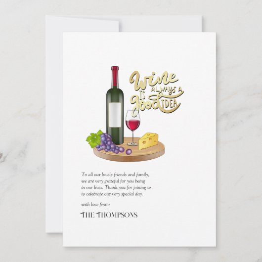 Proeven Franse gierwijn Bedankkaart (Achterkant)