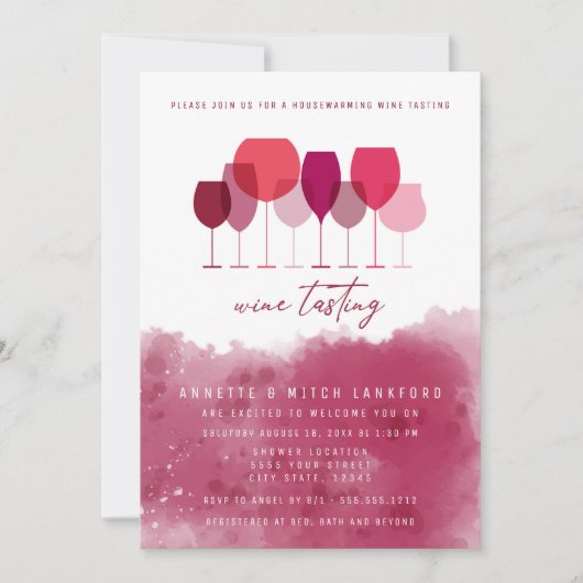 Proeverij van wijn, Housewarming Kaart (Voorkant)