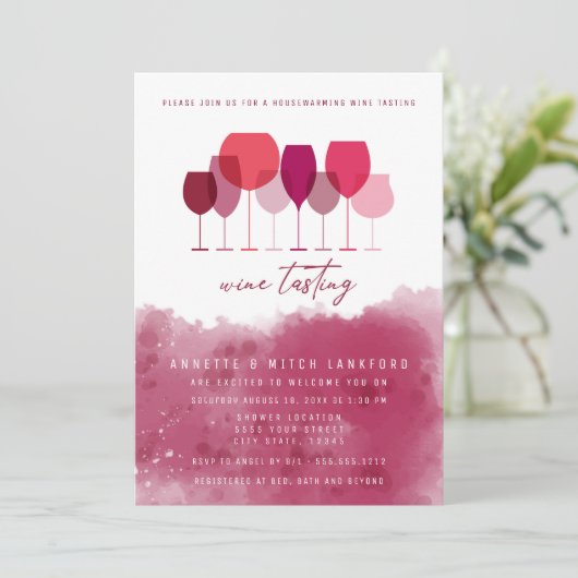 Proeverij van wijn, Housewarming Kaart (Staand voorkant)