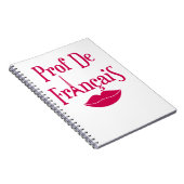 Prof. Francais Franse leraar Madame Women Notitieboek (Rechterzijde)