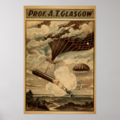 Prof. GLASGOW-ballonparachute VAUDEVILLE Poster (Voorkant)