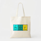 Prof periodieke lijstnaam canvas tas (Voorkant)