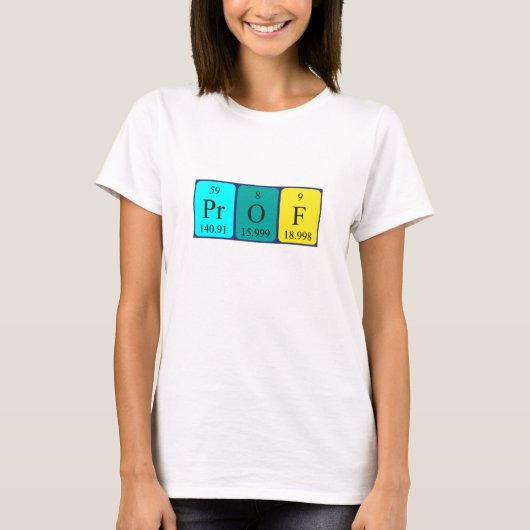 Prof periodieke lijstnaam shirt (Voorkant)