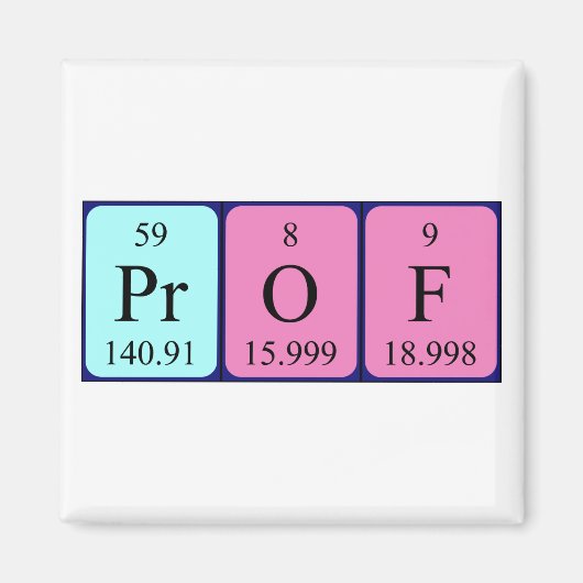 Prof periodieke tabelnaam magneet (Voorkant)